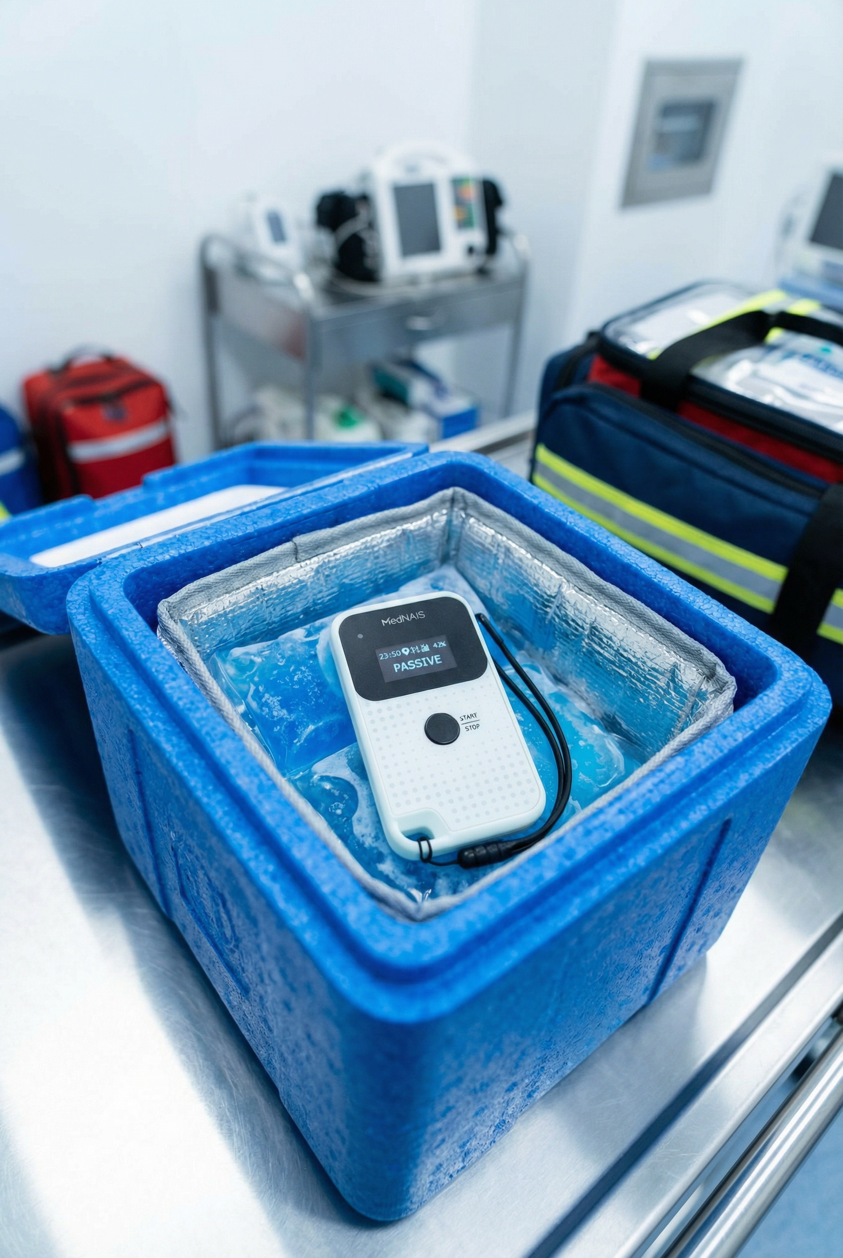 MedNAIS™ Logger inside a thermal transport container